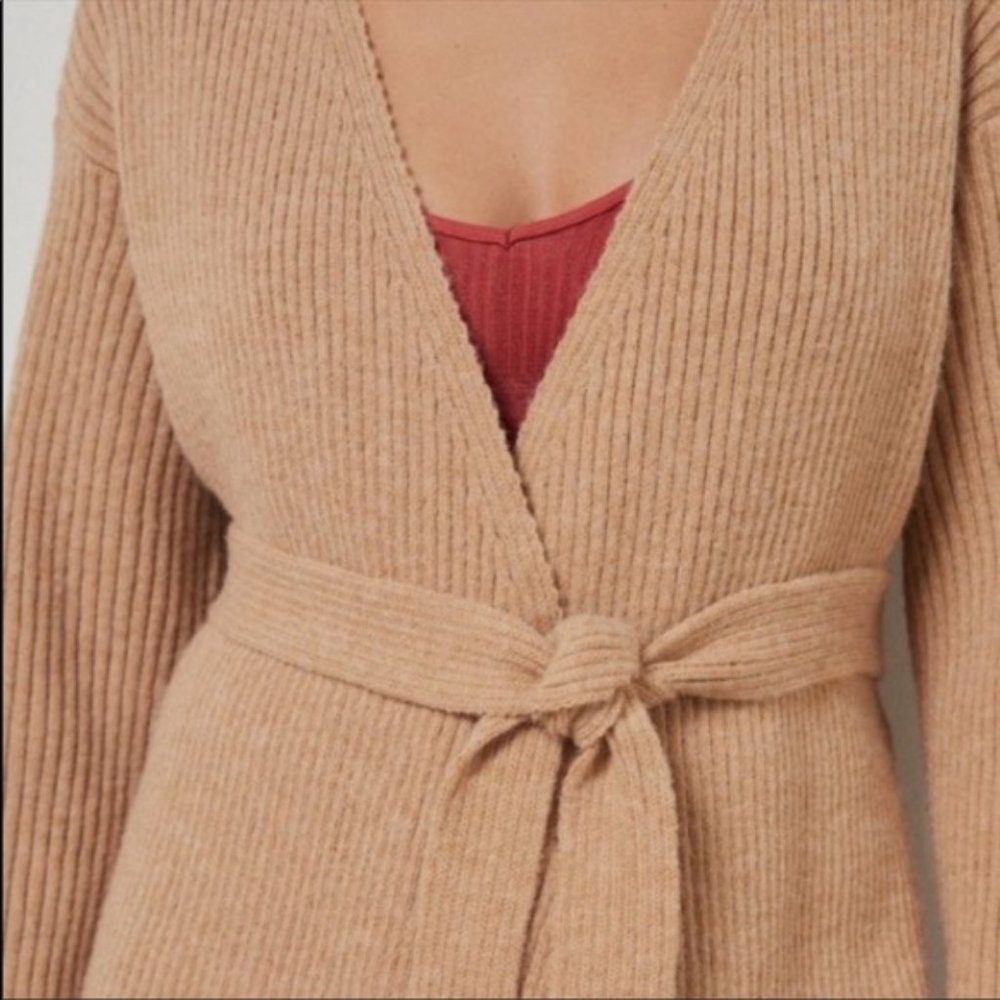 Anthropologie Amadi Alma Beige Cozy Duster Cardigan Size Medium New - Picture 4 of 14